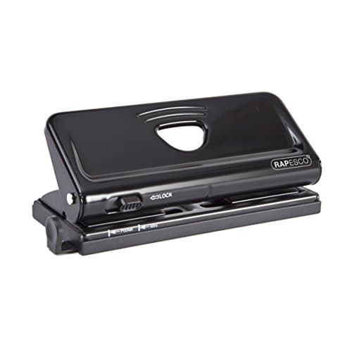 Image of Rapesco 1342 Adjustable 6-Hole Organiser/Diary Punch, 10 Sheet Capacity, Black