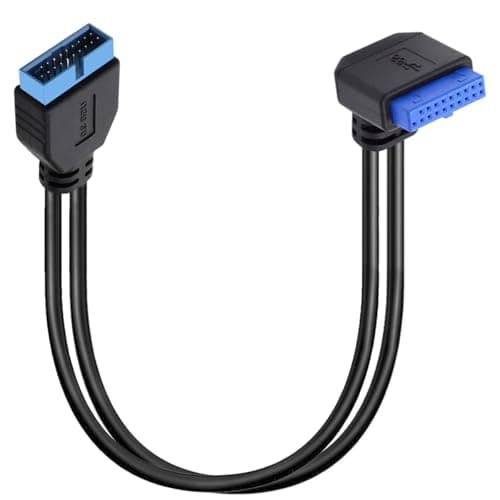 Image of HUHANGGod SATA USB Extension Cable, USB 3.0 Motherboard Front 19 Pin Male to Female Extension Data Cable, USB 3.2 Gen 2 (USB 3.1) Internal Adapter 20 Pin Motherboard Header Panel Cord 10Gbps (Down)