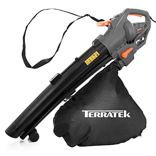 Image of Terratek Corded Leaf Blower and Garden Vacuum 3000W, 3 in 1 Lightweight Mulcher, Leaf Blower and Vacuum, 35L Garden Blowers Collection Bag, 10m Cable, Wheels & Shoulder Strap Included