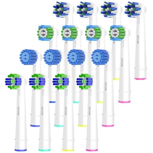Image of Oral B Compatible Toothbrush Heads, Pack of 4 Precision Clean, 4 Cross Clean, 4 3D Whitening Clean and 4 Sensitive Clean. 16 Count Replacement Brush Heads for Most Braun Oral B Electric Toothbrush.
