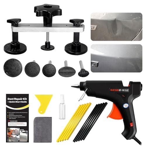 Image of PDR TOOLS Car Dent Puller Kit, Paintless Dent Remover Tool for Car Dent Repair with Bridge Puller, High Viscosity Puller Tabs & 100W Hot Glue Gun & 10PCS Glue Sticks for Auto Door Dings or Hail Damage