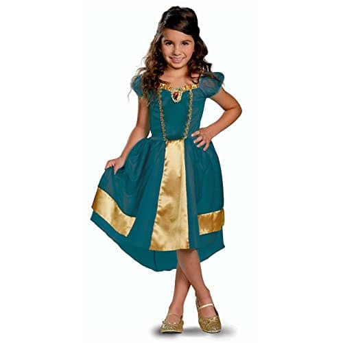 Image of Disney Official Merida Costume For Kids, Super Soft Satin Brave Dress Up For Girls, Christmas Halloween Fancy Outfit, 7-8 Years