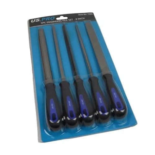 Image of US PRO Tools 8” 5pc Engineers File Set - Square, Flat, Half Round, Round & Triangular 7562