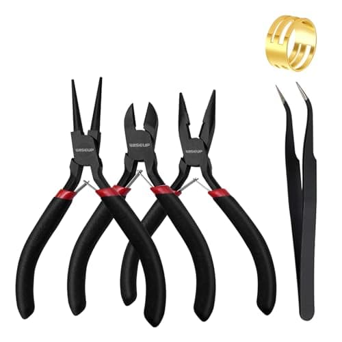 Image of WISEUP 3 Pcs Jewelry Pliers Set - Needle/Chain Nose, Round Nose and Wire Cutters for Jewelry DIY Craft,Repair & Wire Wrapping