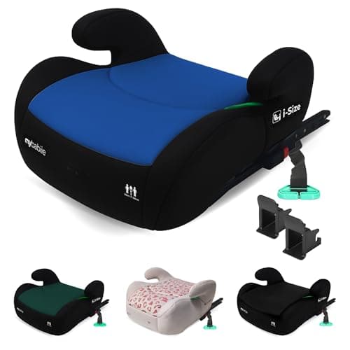 Image of My Babiie MBCSB20 Child Booster Seat - ISOFIX, R129 i-Size 125-150cm (Group 3, 6 to 12 Years Approx.) Portable Kids Car Seat, Comfortable, Compact, Lightweight, Ideal for Travel - Blue & Black