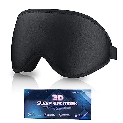 Image of SUSNUAN Eye Mask for Sleeping, 3D Contoured Sleep Mask for Women and Men, Soft and Comfortable Night Eye Blinder, Light Blocking Sleep Masks for Travel, Lunch Breaks, Sleeping (Black)
