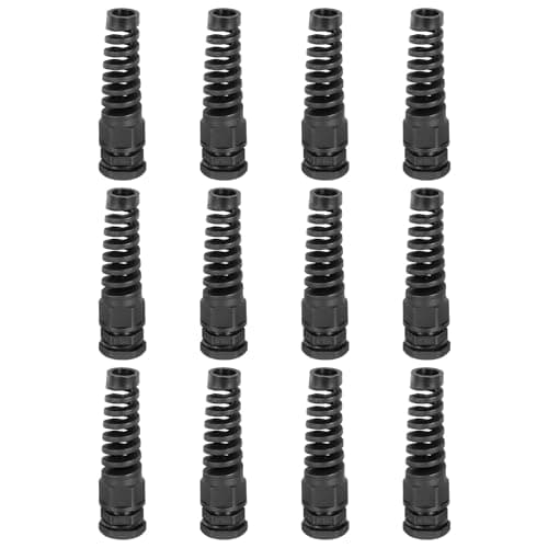 Image of sourcing map 12 Pcs PG11 Cable Glands Adjustable 5-10mm PA66 Nylon IP68 Waterproof Connectors with Dual Seals Anti-Corrosion for Industrial/Outdoor Electrical Systems