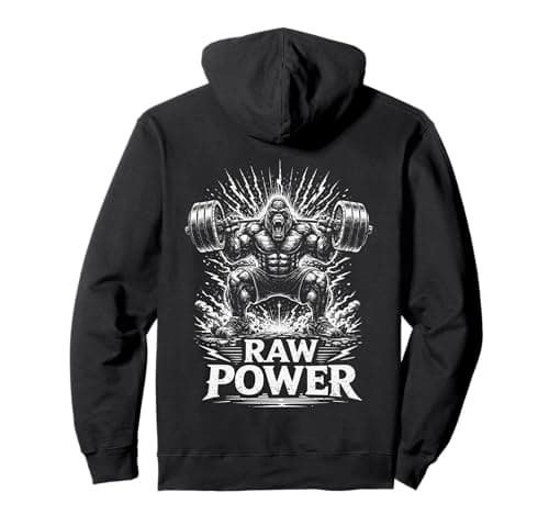 Image of Raw Strength Power Gorilla Gym Motivation Ape Design Pullover Hoodie