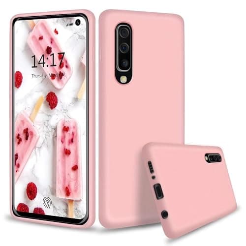 Image of MUTOUREN Phone Case Compatible with Samsung Galaxy A50 TPU Liquid Silicone Gel Rubber Soft Cover Anti-Scratch Shockproof Case, Pink