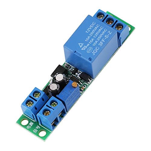 Image of Walfront DC12V Delay Relay Board, 1.1*R*C Timer, 10A Load Capacity, Adjustable Trigger, Normally Open, Industrial Control, Robotics, Car Lamp Delay, Intelligent Home