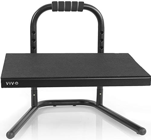 Image of VIVO Black Ergonomic Height Adjustable Standing Foot Rest Relief Platform for Standing Desks (STAND-FT01)