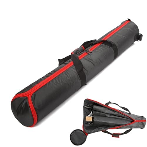 Image of BOLLUMA 123cm Tripod Carrying Case, Heavy Duty Water-Repellent Bag with Handles and 3 Compartments, Full Length Zipper Closure, Padded Storage Bag for Light Stand, Mic Stand, Monopod, Telescope