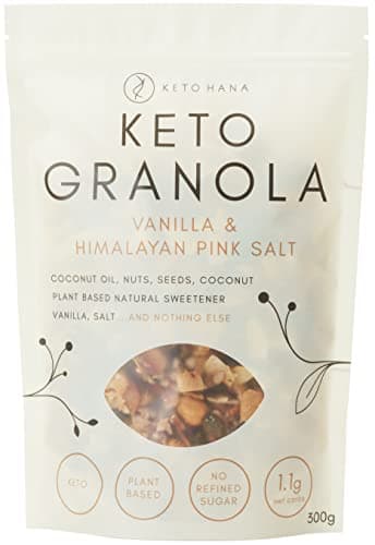 Image of Keto Hana Vanilla & Pink Himalyan Salt Keto Granola Keto Diet Vegan Grain Free Dairy Free Plant Based No Refined Sugars Gluten Free 1.1g Net Carbs Breakfast Cereal - 300gr/0.6lbs