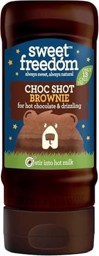 Image of Sweet Freedom - Choc Shot Brownie for Hot Chocolate & Drizzling - Only 13 Calories Per Teaspoon - for Milk Shakes, Desserts, Pancakes - Healthy Baking - Vegan & Plant Based - 320g, Pack of 1