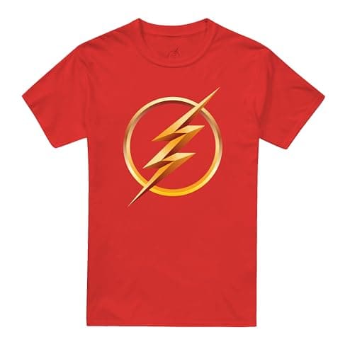 Image of Cotton Soul DC Comics The Flash Embossed Logo Unisex T Shirt, Red, Large