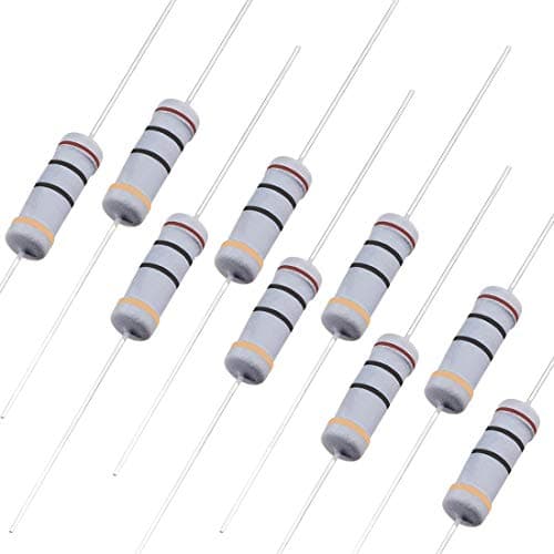 Image of sourcing map 50Pcs 10 Ohm Resistor, 2W 5% Tolerance Carbon Film Resistors, 4 Bands for DIY Electronic Projects and Experiments