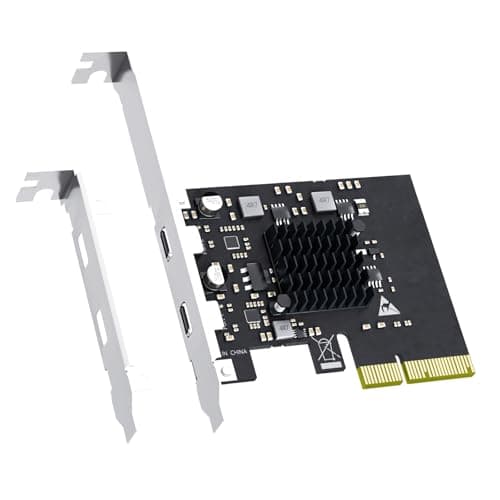 Image of GLOTRENDS U3142C 2-Port 10Gb PCIe USB C Expansion Card (USB 3.2 Gen2 10Gbps Full Speed), PCIE X4 Interface (PCIe 3.0 X2 Bandwidth)