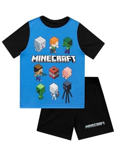 Image of Minecraft Boys Steve and Creeper Pyjamas, Black, 5 to 6 Years