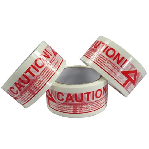 Image of Triplast 48 mm x 66 m Caution Printed Low Noise Parcel Packing Tape (Pack of 6)