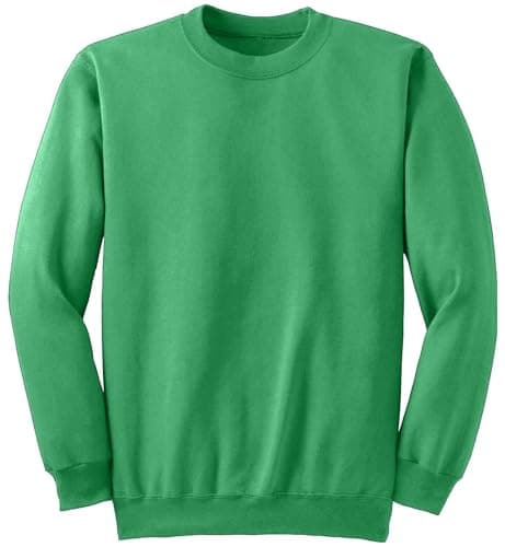 Image of INSAFIANS Unisex School Sweatshirt Boys & Girls – Fleece Jumper Crew Neck Classic Long Sleeve School Uniform Sweater (KELLY GRN 12-13)