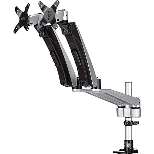 Image of StarTech.com Desk Mount Dual Monitor Arm - Articulating - Supports VESA Monitors 12'' to 30" (19.8lb/9kg) - Adjustable - Grommet / Desk Mount - Premium - Silver, TAA (ARMDUAL30)