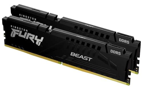 Image of Kingston FURY Beast Black DDR5 16GB (2x8GB) 6000MT/s CL30 DIMM Desktop Gaming Memory Kit of 2 AMD EXPO and Intel XMP - KF560C30BBEK2-16