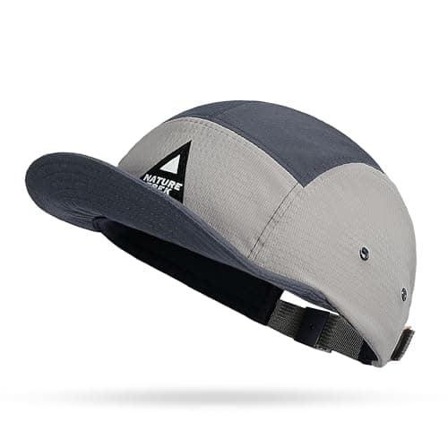 Image of Clape Summer Short Peak Baseball Cap Men Lightweight 5 Panel Hat Sun Protection Flat Brim Running Accessories Quick Drying Grey BS265P07