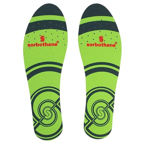 Image of SORBOTHANE Single Strike Insoles Men & Women – Heel Focused Shock Absorbing Insoles for Walking, Work & Sports – Arch Support & Odour Control – Trim-to-Fit Inserts – Size UK 3.5-5