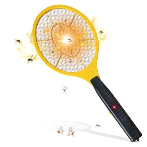 Image of BELREZ Electric Fly Zapper - Electronic Bug Zapper with Protective net Layer - Pest Control Mosquito and Insect Catcher Racket - Electric Fly Swatter - Handy Killer Racket for Indoor and Outdoor