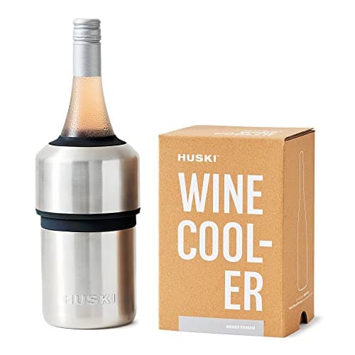 Image of Huski Wine Cooler | Premium Iceless Wine Chiller | Keeps Wine Cold up to 6 Hours | Award Winning Design | New Wine Accessory | Fits Some Champagne Bottles (Brushed Stainless)