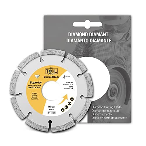 Image of Superior Diamond Mortar Rake Disc 115mm / 4.5", Mortar Masonry Joint Raking Blade for Angle Grinder, Repointing Raker Tool for Fast Removal of Old Mortar, Brickwork pointing