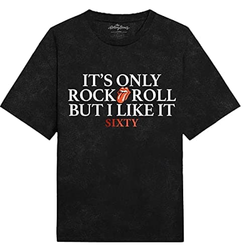 Image of The Rolling Stones T Shirt Sixty Its only Rock N Roll Foiled Official Unisex S Black