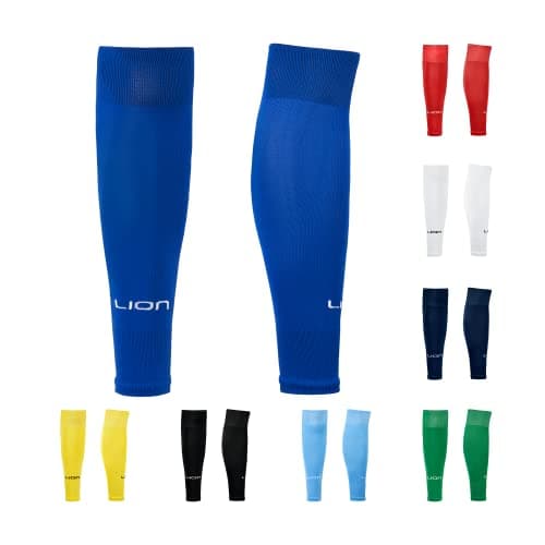 Image of LION SPORTSWEAR Kids/Youth Football Sock Sleeves To Accompany Grip Socks - Fits Over Calf/Shin Pads - Variety Of Colors To Match Your Team Kit (Royal Blue)