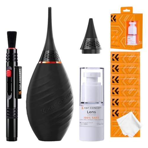 Image of K&F CONCEPT 10-in-1 Camera Cleaning Kit with Lens Pen, Rocket Air Blower-Extension & Short Nozzle, Microfiber Cleaning Cloth, Cleaning Liquid for DSLR Camera Lens Cell Phones Cleaning Tool Accessories