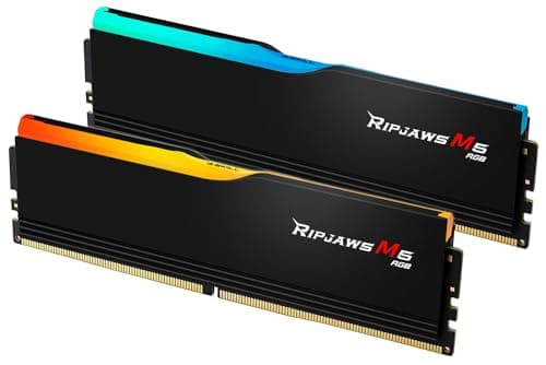 Image of G.SKILL Ripjaws M5 RGB Series DDR5 RAM (Intel XMP 3.0) 64GB (2x32GB) 6000MT/s CL32-38-38-96 1.40V Desktop Computer Memory U-DIMM - Matte Black (F5-6000J3238G32GX2-RM5RK)