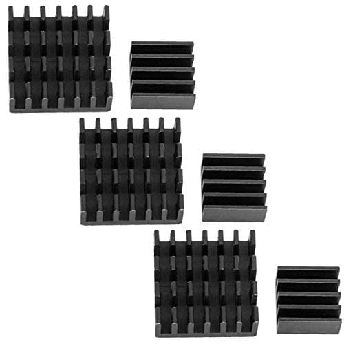 Image of AZDelivery 3 x Passive Black Heatsink 2 pcs Cooler Set for Raspberry Pi Models A + B including eBook