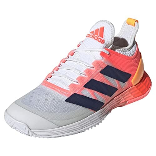 Image of adidas Women's Adizero Ubersonic 4 Tennis Shoe, White/Legacy Indigo/Acid Red, 9 UK