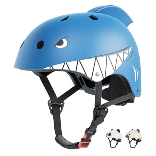 Image of XJD Kids Helmet Toddlers Bike Helmet Age 3-13 Years Adjustable Skateboard Helmet for Cycle BMX Scooter Roller Skating for Children Boys/Girls (shark, XS)