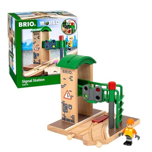 Image of BRIO World Train Signal Station – Wooden Railway Accessory for Kids Age 3 Years and Up, Signal Box Add-On, Compatible with BRIO Railway Sets, Preschool Learning Toy, Gift for Boys & Girls