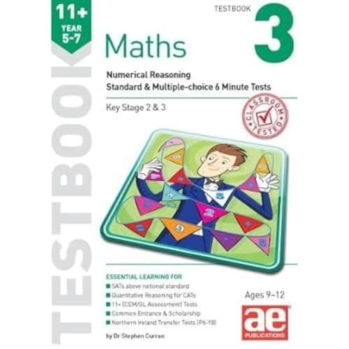 Image of 11+ Maths Year 5-7 Testbook 3: Numerical Reasoning Standard & Multiple-Choice 6 Minute Tests
