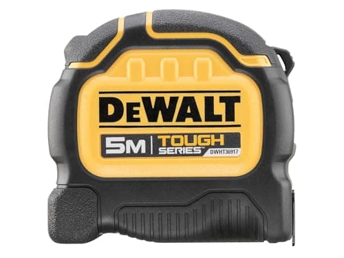 Image of DeWALT TOUGHSERIES™ Tape Measure 5m (Width 32mm) (Metric Only) Rip-Shield ; blade coating that provides increased durability ultra-tough housing keeps the tape safe and secure EC Class II