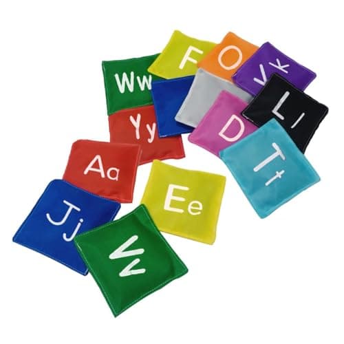 Image of NOLITOY 26pcs Alphabet Bean Bags Educational Tossing for, 26 Letters Learning Game Set, Random Colors Bean Bag Game for Preschool and School Random Color