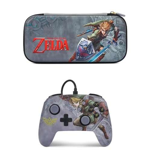 Image of PowerA Slim Case for Nintendo Switch Systems - Intrepid Link & Wired Controller for Nintendo Switch - Valiant Link
