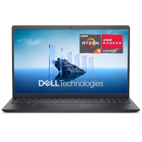 Image of Dell 15 Laptop DC15255 15.6" FHD (1920 x 1080) 120Hz, AMD Ryzen 5 7520U Processor, Radeon 610M Graphics, 8GB LPDDR5 RAM, 512GB SSD, Windows 11 Home, UK Backlit Keyboard, Carbon Black