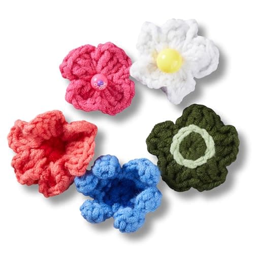 Image of Crocs Jibbitz Charms, Crochet Floral Mix 5 Pack