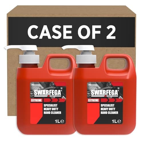Image of Swarfega Extreme 2x1L – Heavy Duty Hand Cleaner, Removes Oil, Grease, Tar, Adhesives & Industrial Dirt, Non‑Abrasive, Solvent‑Free, Hygienic Pump System – For professional use