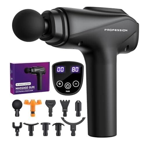 Image of Bemkia Massage Gun Deep Tissue Professional Muscle Massager Portable Percussion Therapy for Back Shoulder Pain Relief (Black)