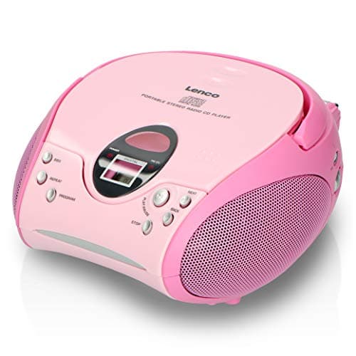 Image of Lenco SCD-24 Portable Stereo Boombox with CD Player & FM Radio – Pink