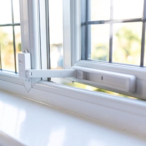 Image of BABYGO® Window Restrictor – Child Safety Lock for UPVC, Wooden, Metal & Aluminium Windows | Self-Adhesive, No Tools or Drilling | Easy Fit Child Window Lock, White