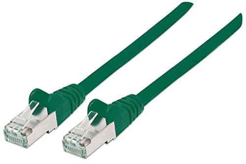 Image of Intellinet Network Patch Cable, Cat7 Cable/Cat6A Plugs, 1m, Green, Copper, S/FTP, LSOH / LSZH, PVC, RJ45, Gold Plated Contacts, Snagless, Booted, Polybag